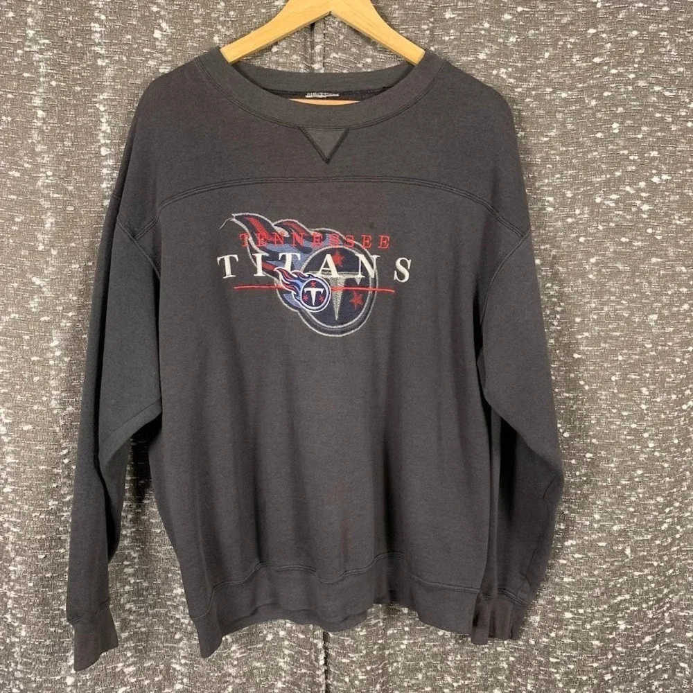 Vintage Tennessee Titans Football Embroidered Pullover Crewneck‎ Sweatshirt
